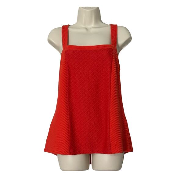 Anthropologie Deletta Gavi Textured Cross Back Sleeveless Top in Red Size L - Picture 4 of 10